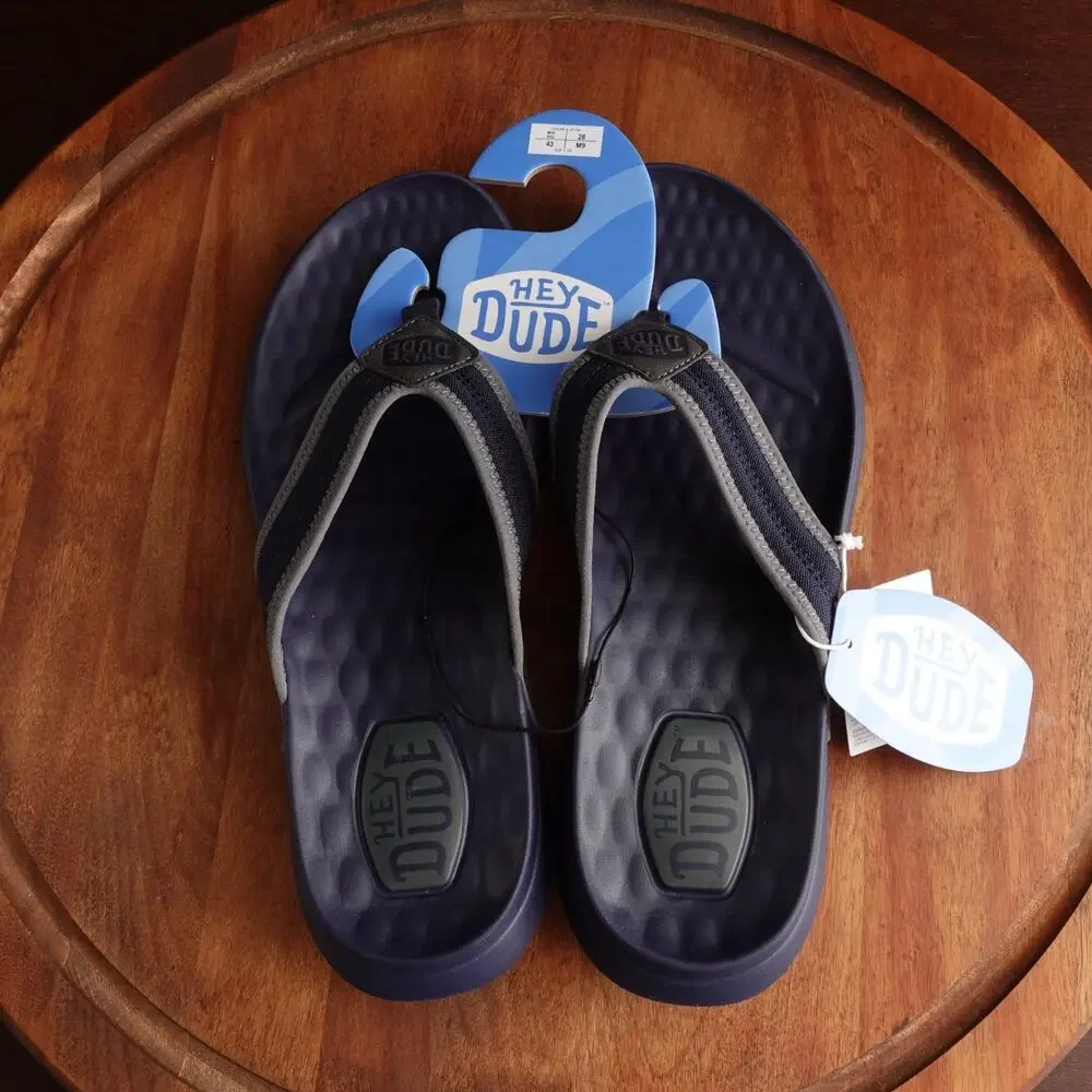 Hey Dude Sandals Mens SZ 10 Blue Myers Flip Sport Mode Coastal Beach Shoes NWT